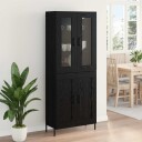  Høyskap Veggmontert Svart Eik 69,5 x 34 x 180 cm Konstruert tre