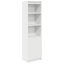 Highboard hvit 50x35x180 cm konstruert tre