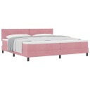  Boksfjær Seng med madrass Rosa 200 x 200 cm Fløyel