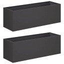 vidaXL Hageblomsterpotte 2 stk. Svart 60 x 20 x 20 cm Kaldvalsestål
