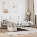 vidaXL Sengeramme i metall med hodegavl hvit 140x200 cm 8721012189102