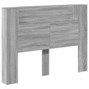  Hodegavlskap med LED med hylle Grå Sonoma 140 x 16,5 x 103,5 cm