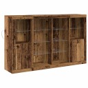  Sideboard med LED lamper Gammelt tre 163x37x100 cm