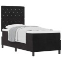  Box Spring Seng med Madrass Svart 80x200 cm Fløyel