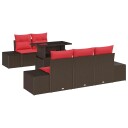 vidaXL Hagesofa Set 6 stk. 5-Antall seter Brun og rød