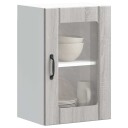  Kjøkken veggskap med glassdør Lucca grå sonoma 8721158421197