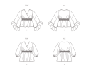 Butterick 6931 -Topp til dame W2  20W-22W-24W-26W-28W 