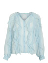 Vila Vimitalla V-Neck L/S Flounce Shirt - Blue - 34