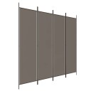 vidaXL Romdeler 4 paneler antrasitt 200x200 cm stoff