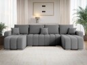 Zulueta 4 seters sovesofa med dobbel divan   grå