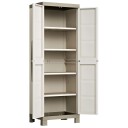 Keter Oppbevaringsskap med hyller Excellence beige og gråbrun 182 cm