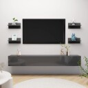 vidaXL Vegghyller 4 stk h?yglans gr? 40x11,5x18 cm