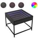  Salongbord med Infinity LED svart 50x50x41 cm 847677