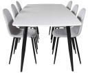 Venture Design Polar & Polar spisegruppe Hvit/grå 6 st stoler & bord 240 x 100 cm