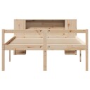  Seng med bokhylle uten madrass 140x200 cm heltre furu 3321969