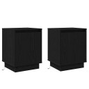  Nattbord med LED lamper 2 stk Svart 39x34,5x50 cm
