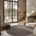 Runde tepper   Cremona Natural Cotton Shaggy taupe Størrelse: Ø 160 cm