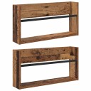vidaXL Magasinreol 2 pcs Gammelt tre 60 x 12 x 30 cm Konstruert tre