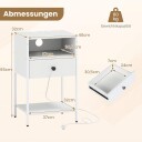 Nattbord med ladestasjon – kompakt industriell stil