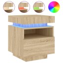  Nattbord med LED sonoma eik 40x39x48,5 cm 836788