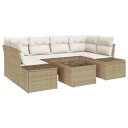  Hagesofa Set 7 pcs Beige Poly rattan