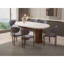 Samtens Spisebord Oval 180 cm - Brun/Taupe