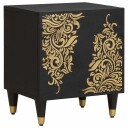 Nattbord med dør 2 pcs Svart 40 x 33 x 46 cm Massiv mango tre