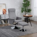 Swivel Lounger Fløyelsgrå for TV Opptil 150kg