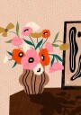 Flowers On Sideboard  Poster Plakat / 50x70cm