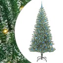  Kunstig Julesekk Snø Flocket med LED Lys Grønn og hvit 240 cm