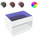  Salongbord med Infinity LED hvit 70x50x50 cm 847658