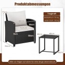 Utemøbelsett i rotting – 2 stoler og glassbord