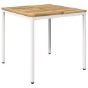 vidaXL Hage middagsbord Hvit 80 x 80,5 x 75 cm Solid akasietre