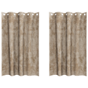  Gardin med gardiner 2 pcs champagne 175 x 140 cm Fløyel