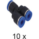 Innstikks Y kobling 3x12 mm. Hunn/Hunn/Hunn. Pakke med 10 stk.