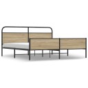  Sengeramme i metall uten madrass røkt eik 193x203 cm 8721158549495