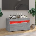 vidaXL TV-benk med LED-lys grå sonoma 75x35x40 cm
