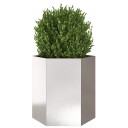 Plantekasse sekskantet 46x40x45 cm rustfritt stål