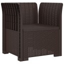 vidaXL 1 seters Stol Rattan Utseende PP Brun