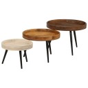  Runde salongbord 3 stk heltre mango 352033