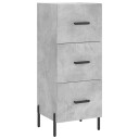 vidaXL Skjenk betonggrå 34,5x34x90 cm konstruert tre