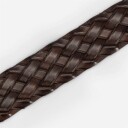 Paolo Vitale Braided Leather Belt - Dark Brown 95