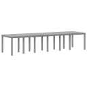 Hagebord Lysegrå 350x100x73 cm Poly Rattan