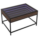  Salongbord med Infinity LED brun eik 70x50x41 cm 847686