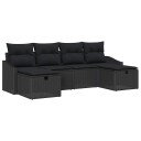 vidaXL Sofa sett 6 stk. polyrotting