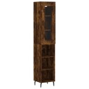 vidaXL Highboard røkt eik 34,5x34x180 cm konstruert tre 8720845488048