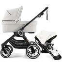 Emmaljunga NXT90 Leatherette White Black Komplett m/ Sittedel Og Liggedel