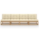 vidaXL Hagesofa med puter 4-seters heltre furu