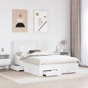  Sengestamme med hodegjerde Hvit 140 x 190 cm Konstruert tre