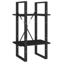 vidaXL Bokhylle 2 niv?er svart 40x30x70 cm heltre furu